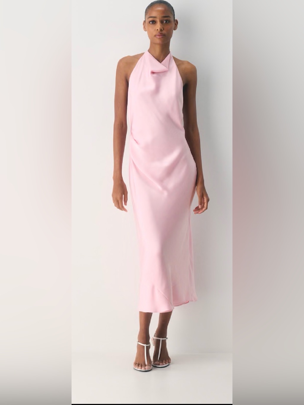 Aritzia Audience Satin Maxi Halter Dress, Nwt!